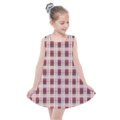 Retro 60s 50s Plaid Pattern 2 Kids  Summer Dress by violetheavensky