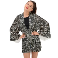 Gothic Leaf Pattern 2 Long Sleeve Kimono by violetheavensky