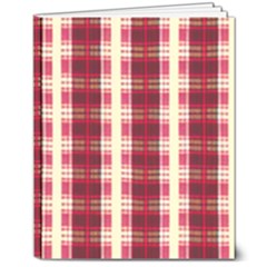 Retro 60s 50s Plaid Pattern 4 8  X 10  Hardcover Notebook by violetheavensky