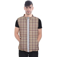 Retro 60s 50s Plaid Pattern 3 Men s Puffer Vest by violetheavensky