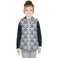 Gothic Leaf Pattern Kids  Hooded Puffer Vest by violetheavensky