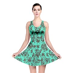 Mid Century Retro Floral 1970s 1960s Pattern 102 Reversible Skater Dress by violetheavensky