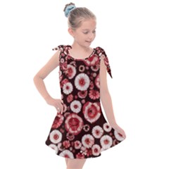 Mid Century Retro Floral 1970s 1960s Pattern 96 Kids  Tie Up Tunic Dress by violetheavensky