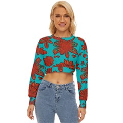 Mid Century Retro Floral 1970s 1960s Pattern 103 Lightweight Long Sleeve Sweatshirt by violetheavensky