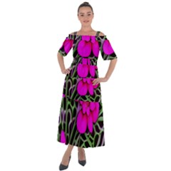 Mid Century Retro Floral 1970s 1960s Pattern 99 Shoulder Straps Boho Maxi Dress  by violetheavensky