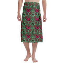 Retro 1880s Flowers Pattern 3 Traditional Men s Hawaiian Lavalava Ie Faitaga Wrap Skirt by violetheavensky