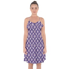 Royal Fractal Pattern 4 Ruffle Detail Chiffon Dress by violetheavensky