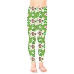 Retro 1880s Flowers Pattern 4 Kids  Classic Winter Leggings by violetheavensky