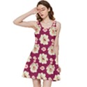 Retro 1880s Flowers Pattern Inside Out Racerback Dress View1
