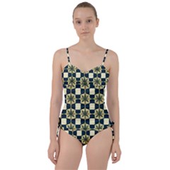 Royal Fractal Pattern Sweetheart Tankini Set by violetheavensky