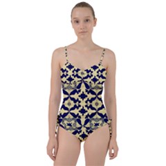 Royal Fractal Pattern 3 Sweetheart Tankini Set by violetheavensky