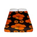 Retro 40s 50s Flowers Pattern Halloween 2 Fitted Sheet (Full/ Double Size) View1