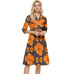 Retro 40s 50s Flowers Pattern Halloween 2 Classy Knee Length Dress by violetheavensky