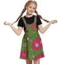 Mid Century Retro Floral 1970s 1960s Pattern 88 Kids  Apron Dress View1