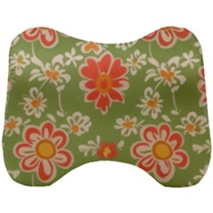 Retro 40s 50s Mexico Flowers Pattern 3 Head Support Cushion by violetheavensky