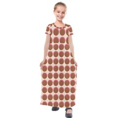 Retro 40s 50s Cupcake Pattern Kids  Short Sleeve Maxi Dress by violetheavensky