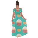 Retro 40s 50s Cupcake Pattern 3 Off Shoulder Open Front Chiffon Dress View2