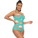 Retro 40s 50s Cupcake Pattern 3 Retro Full Coverage Swimsuit View3