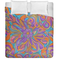 Mid Century Retro Floral 1970s 1960s Pattern 75 Duvet Cover Double Side (california King Size) by violetheavensky