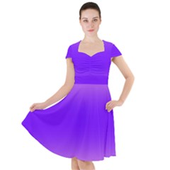 Cotton Candy Pink To Indigo Violet Bilinear Gradient Cap Sleeve Midi Dress by GradientsOmbre