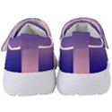 Navy Blue To Cotton Candy Pink Linear Gradient Kids  Velcro Strap Shoes View4