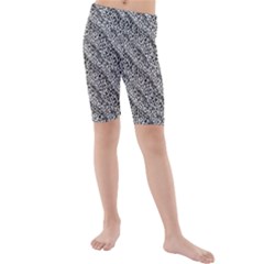 Silver Leopard Kids  Mid Length Swim Shorts by DinkovaArt