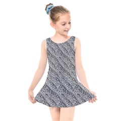 Silver Leopard Kids  Skater Dress Swimsuit by DinkovaArt