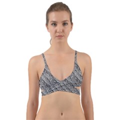 Silver Leopard Wrap Around Bikini Top by DinkovaArt