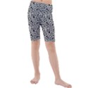 Black White Giraffe Pattern Kids  Mid Length Swim Shorts View1