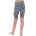 Black White Giraffe Pattern Kids  Mid Length Swim Shorts View2