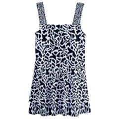 Black White Giraffe Pattern Kids  Layered Skirt Swimsuit by DinkovaArt