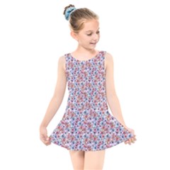 Floral Mix Kids  Skater Dress Swimsuit by DinkovaArt