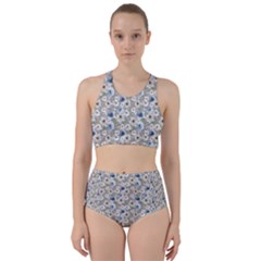 Grey Roses Racer Back Bikini Set by DinkovaArt