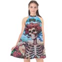 Grateful Dead Hippie Peace Roses Rock Music Legend Halter Neckline Chiffon Dress  View1
