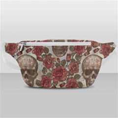 Skull And Roses Flowee Flora Floral Patterns Pattern Waist Bag  by Tsamara