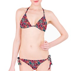Red Flowers 2 Classic Bikini Set by DinkovaArt