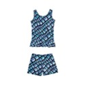 Turquoise Snake  Kids  Boyleg Swimsuit View1