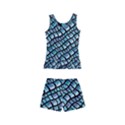 Turquoise Snake  Kids  Boyleg Swimsuit View2