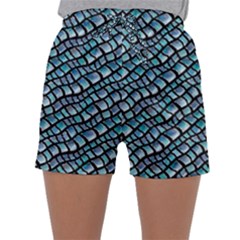 Turquoise Snake  Sleepwear Shorts by DinkovaArt