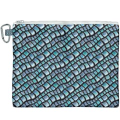 Turquoise Snake  Canvas Cosmetic Bag (xxxl) by DinkovaArt