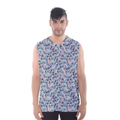 Blue Leaves (2) Men s Basketball Tank Top by DinkovaArt