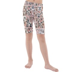 Mix Animals Kids  Mid Length Swim Shorts by DinkovaArt