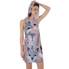 Fox Racer Back Hoodie Dress by DinkovaArt