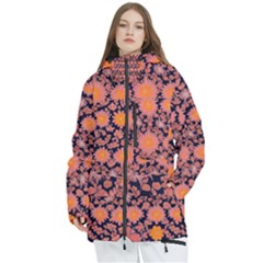 Mid Century Retro Floral 1970s 1960s Pattern 74 Women s Multi Pockets Zip Ski And Snowboard Waterproof Breathable Jacket by violetheavensky