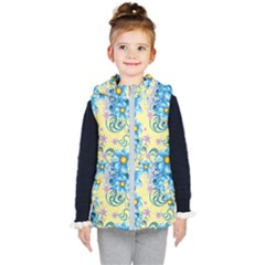 Flowers Bloom Blossom Petals Plant Kids  Hooded Puffer Vest by Posterlux