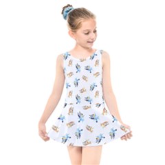 Bluey Pattern Kids  Skater Dress Swimsuit by avitendut