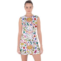Owenjones Chinese 02 Bright-001 Lace Up Front Bodycon Dress by Pixelchicken