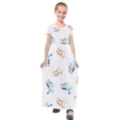 Bluey, Bluey Merch, Bluey Pattern, Bluey Bluey, Bingo, Bluey Design, Bluey Dog Kids  Short Sleeve Maxi Dress by avitendut