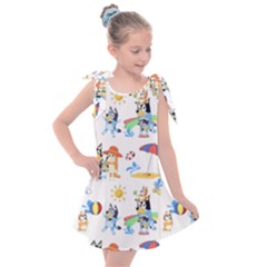 Bluey, Bluey Merch, Bluey Pattern, Bluey Bluey, Bingo, Bluey Design, Bluey Dog Kids  Tie Up Tunic Dress by avitendut