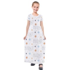 Bluey, Bluey Merch, Bluey Pattern, Bluey Bluey, Bingo, Bluey Design, Bluey Dog Kids  Short Sleeve Maxi Dress by avitendut